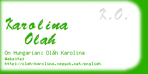 karolina olah business card
